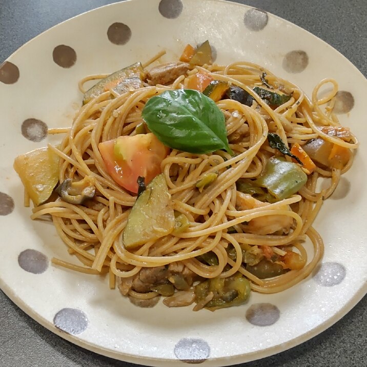 野菜たっぷり！野菜と豚肉のスパゲッティ｡◕‿◕｡